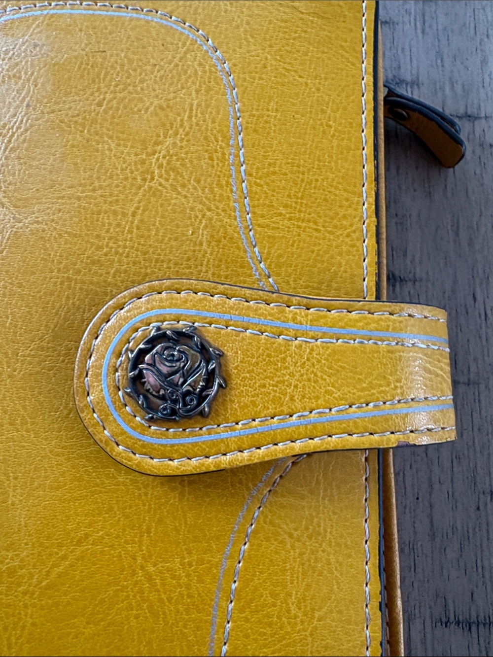 Yellow Women's Zip Wallet with Snap Closure - Picture 2 of 9